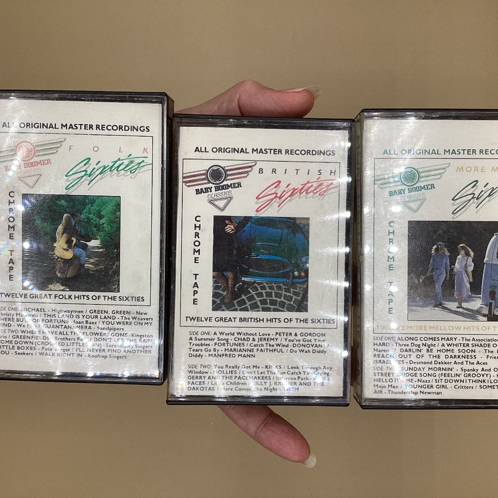 Lot of 3 Baby Boomer 60s cassettes